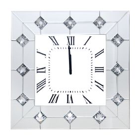 Hessa Wall Clock in Mirrored & Faux Rhinestones 97406