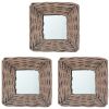 Mirrors 3 pcs 5.9"x5.9" Wicker