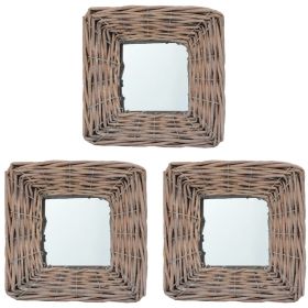 Mirrors 3 pcs 5.9"x5.9" Wicker