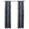 Blackout Curtains with Rings 2 pcs Anthracite 37"x84" Velvet