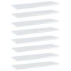 Bookshelf Boards 8 pcs High Gloss White 23.6"x7.9"x0.6" Engineered Wood