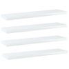 Bookshelf Boards 4 pcs High Gloss White 15.7"x3.9"x0.6" Engineered Wood