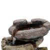 15inches Indoor Tabletop Rock Fountain Cascading Fountain with Led Light and Pump