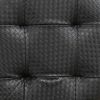17" Black Faux Leather Tufted Mid Century Accent Chair