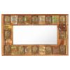 Mirror with Buddha Cladding 31.5"x19.7" Solid Reclaimed Wood