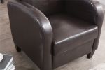 Mid Century Modern Accent Chair with Arm Faux Leather Club Chair
