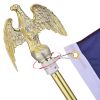 6FT Golden Telescoping Al Flag Pole With US Flag & Eagle