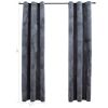 Blackout Curtains with Rings 2 pcs Anthracite 37"x84" Velvet