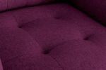 Victoria Purple Linen Fabric Armchair with Metal Legs; Side Pockets; and Pillow