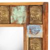 Mirror with Buddha Cladding 19.7"x19.7" Solid Reclaimed Wood